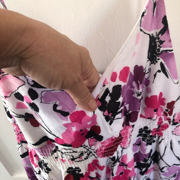 Jolie Pink and Purple summer dress  with spagetti straps - XL-size 18. Lined - Picture 2 of 8